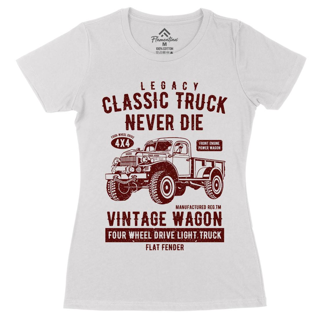 Classic Truck Womens Organic Crew Neck T-Shirt Vehicles A637