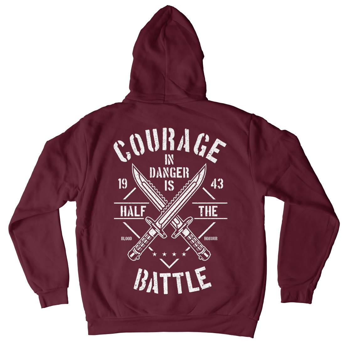Courage In Danger Mens Hoodie With Pocket Army A639