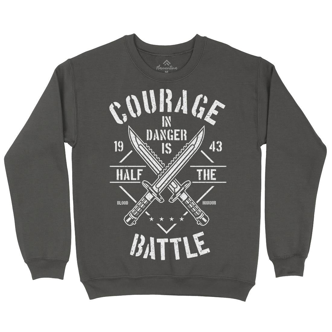 Courage In Danger Mens Crew Neck Sweatshirt Army A639