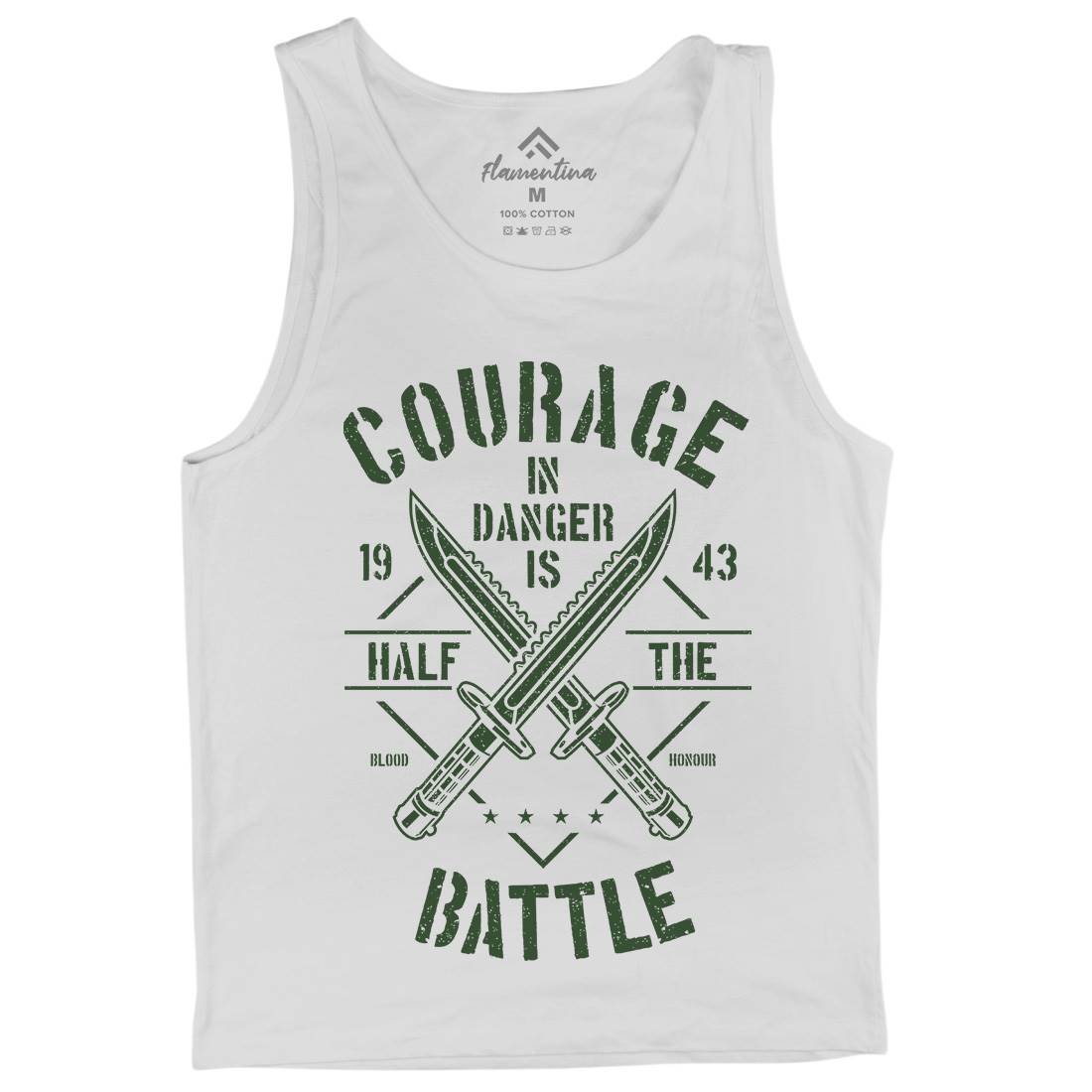 Courage In Danger Mens Tank Top Vest Army A639