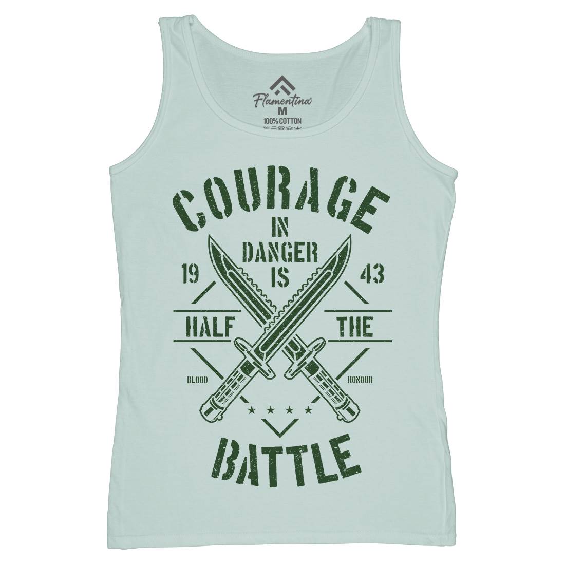 Courage In Danger Womens Organic Tank Top Vest Army A639