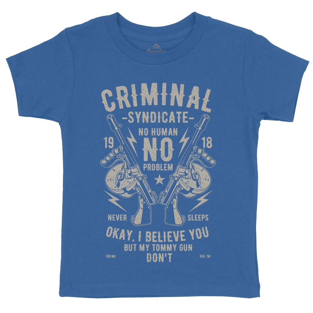 Criminal Syndicate Kids Organic Crew Neck T-Shirt Quotes A641