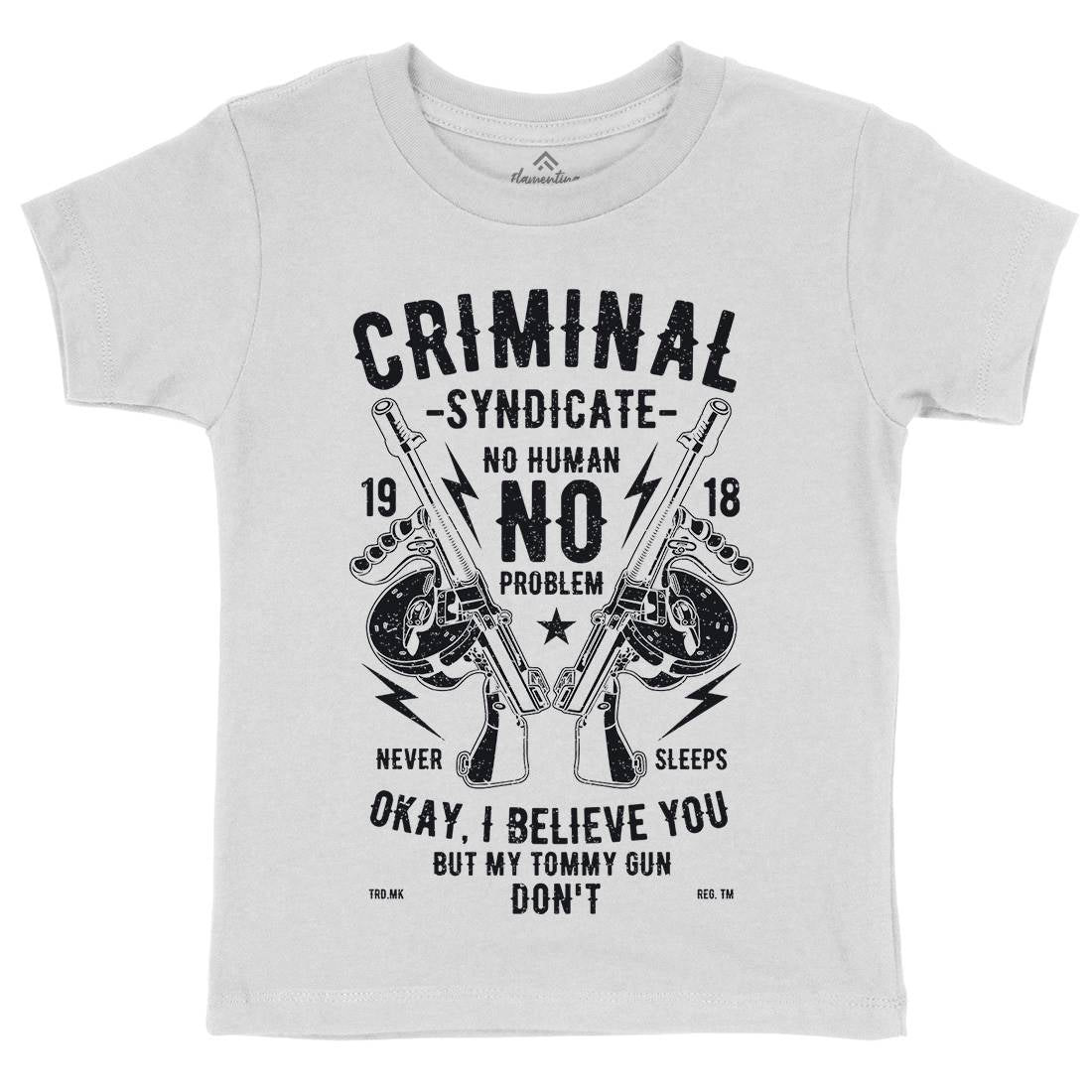Criminal Syndicate Kids Crew Neck T-Shirt Quotes A641