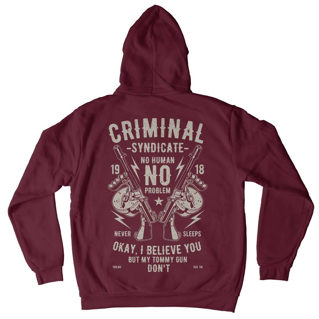 Criminal Syndicate Mens Hoodie With Pocket Quotes A641