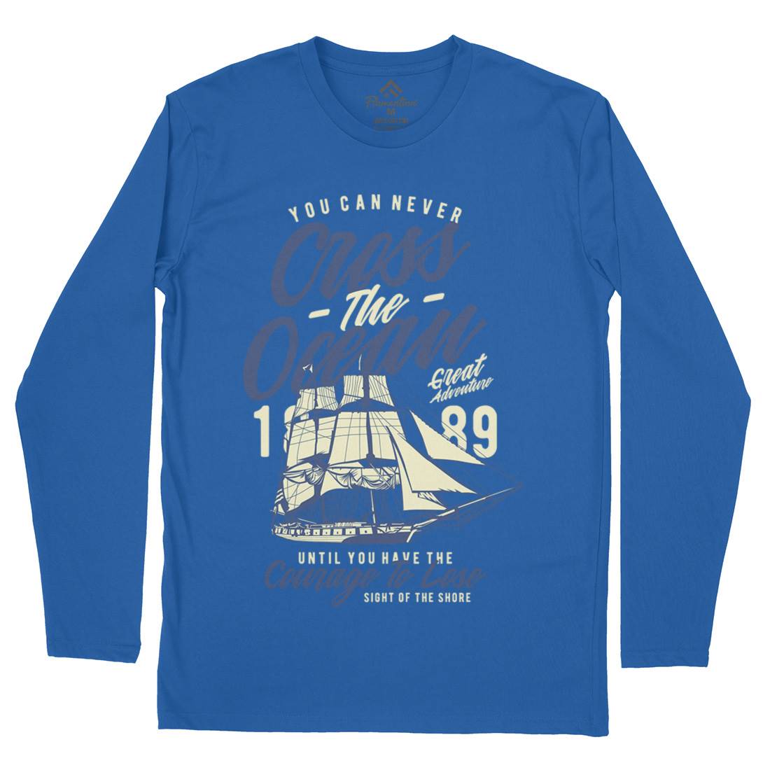 Cross The Ocean Mens Long Sleeve T-Shirt Navy A642