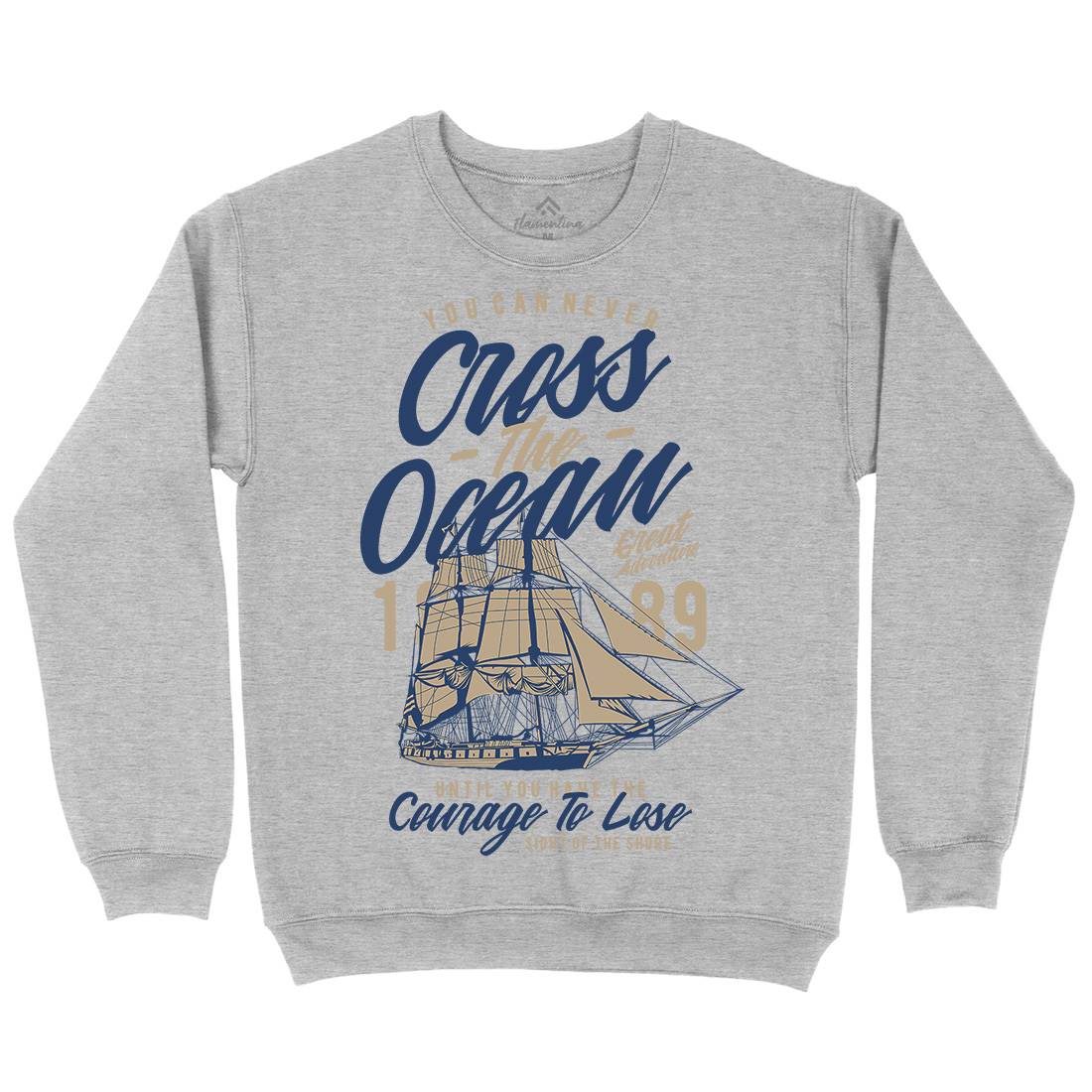 Cross The Ocean Mens Crew Neck Sweatshirt Navy A642