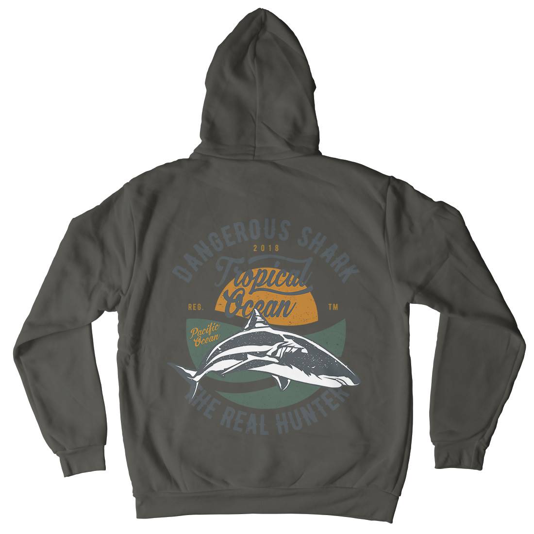 Dangerous Shark Mens Hoodie With Pocket Navy A643