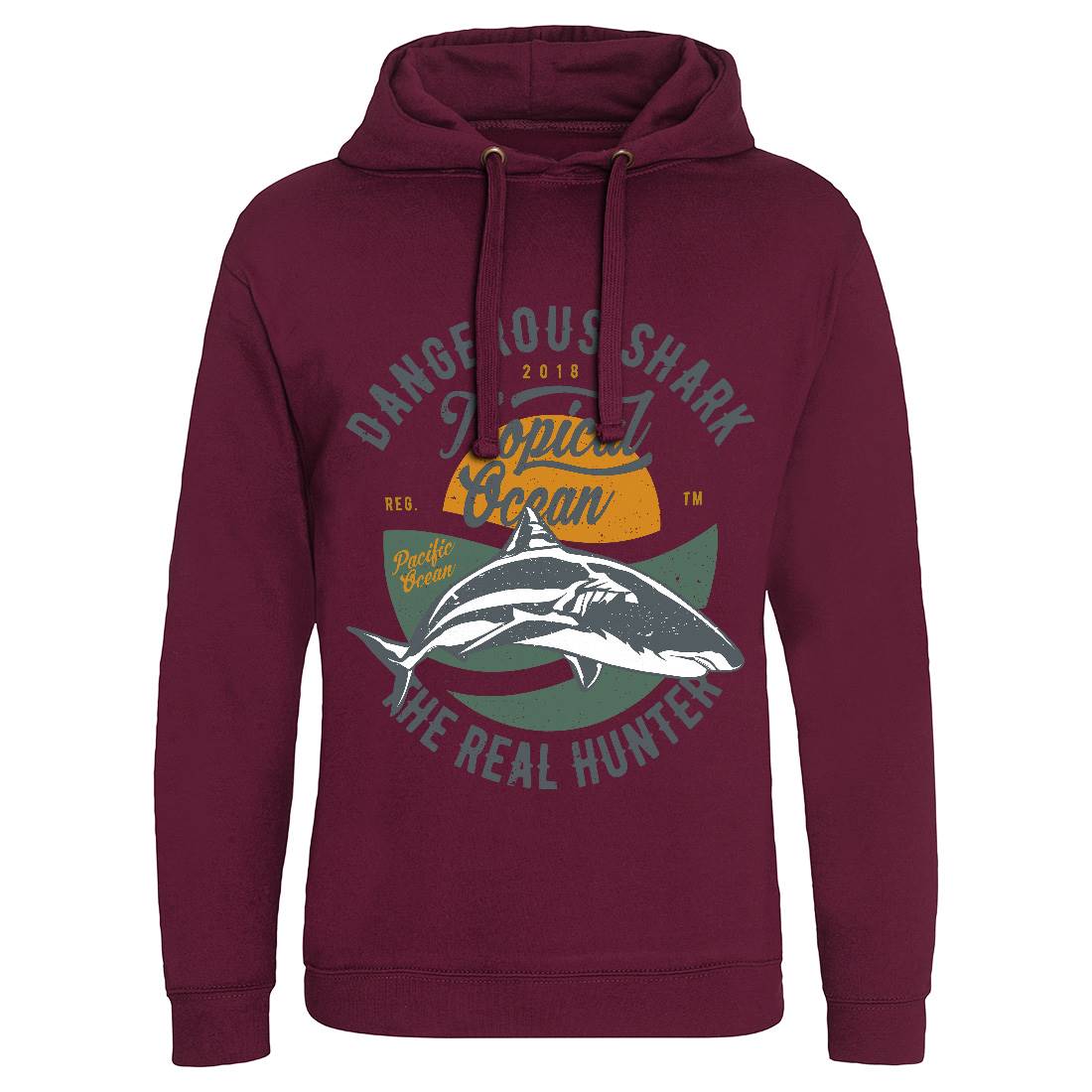 Dangerous Shark Mens Hoodie Without Pocket Navy A643