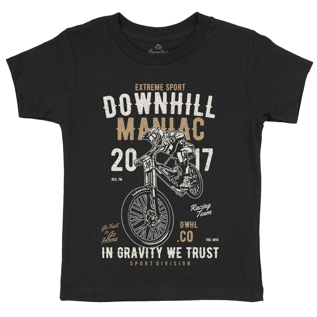 Downhill Maniac Kids Crew Neck T-Shirt Bikes A644