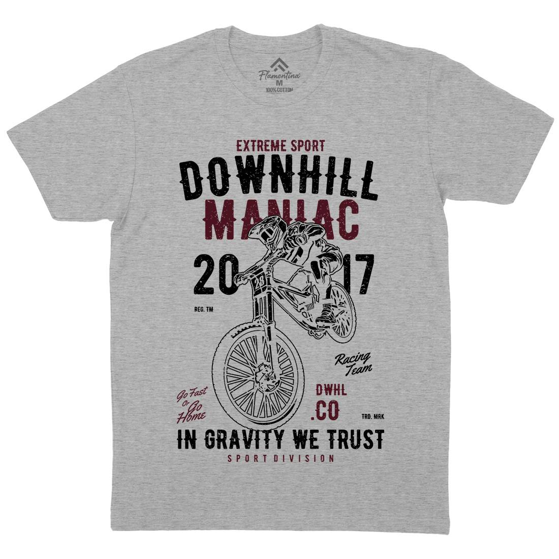 Downhill Maniac Mens Organic Crew Neck T-Shirt Bikes A644