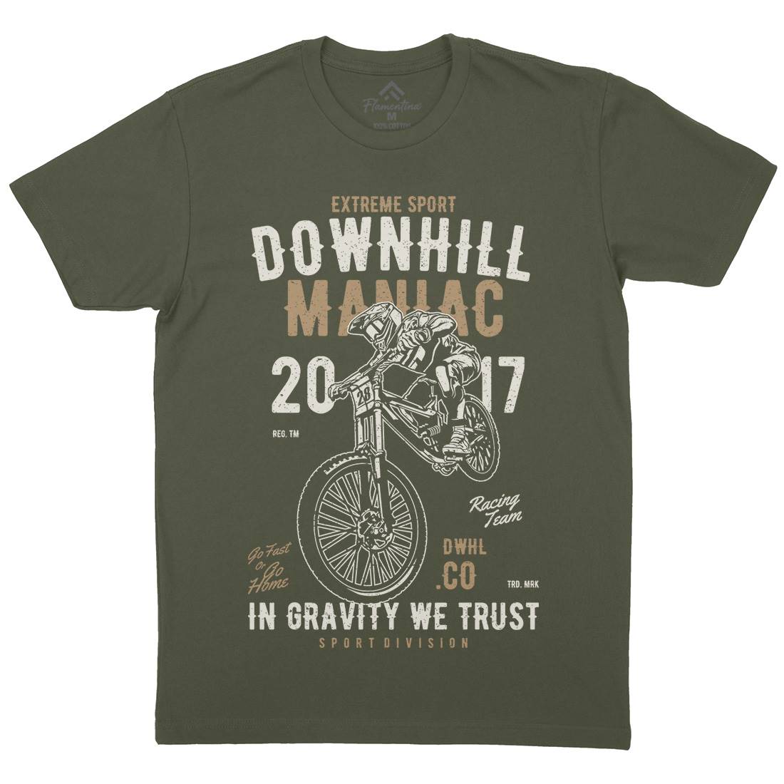 Downhill Maniac Mens Organic Crew Neck T-Shirt Bikes A644