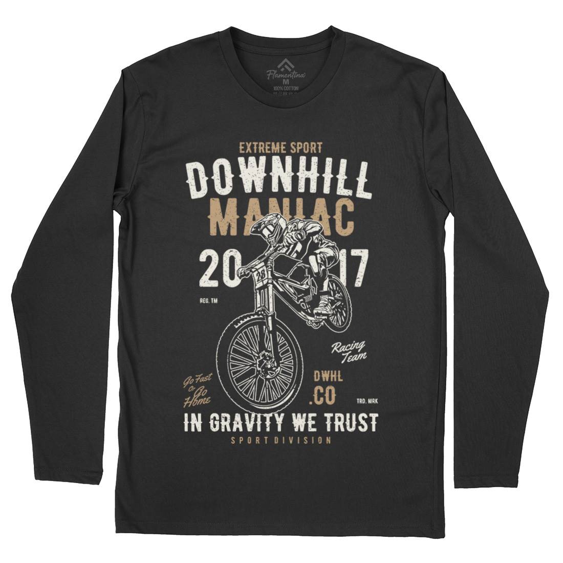 Downhill Maniac Mens Long Sleeve T-Shirt Bikes A644