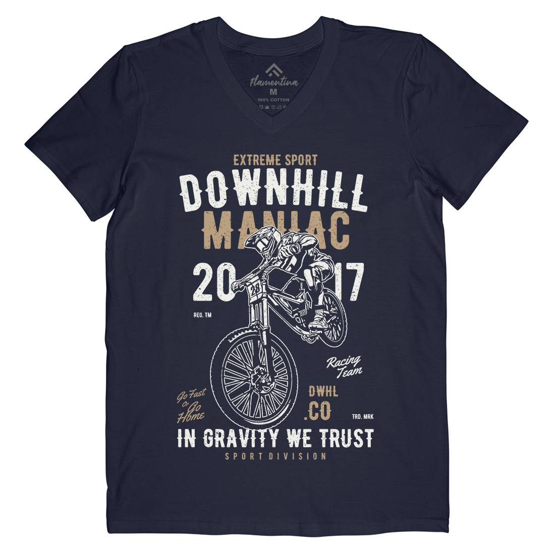 Downhill Maniac Mens V-Neck T-Shirt Bikes A644