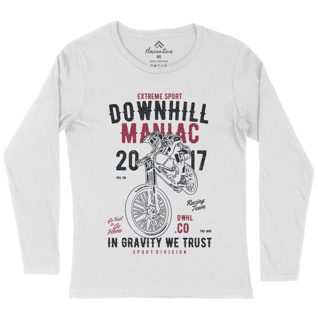 Downhill Maniac Womens Long Sleeve T-Shirt Bikes A644