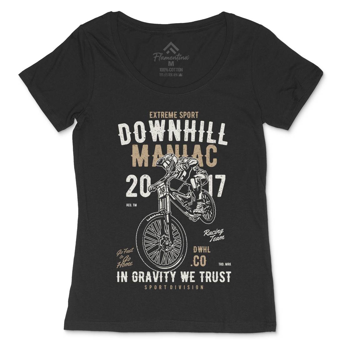 Downhill Maniac Womens Scoop Neck T-Shirt Bikes A644