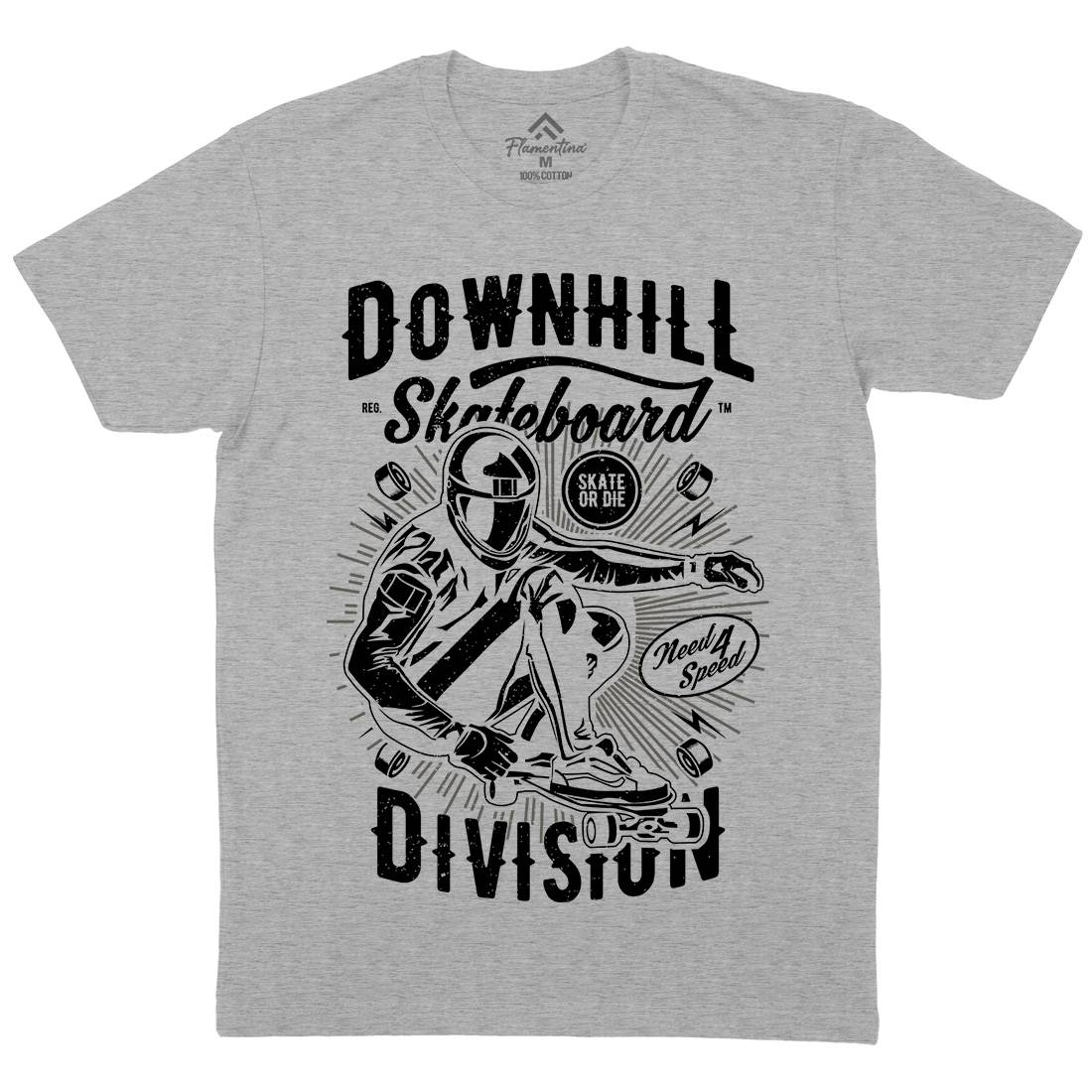 Downhill Skateboard Mens Organic Crew Neck T-Shirt Skate A645