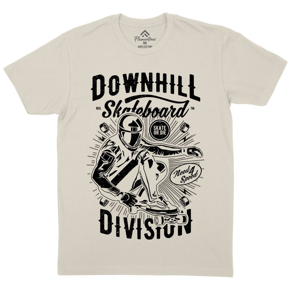 Downhill Skateboard Mens Organic Crew Neck T-Shirt Skate A645