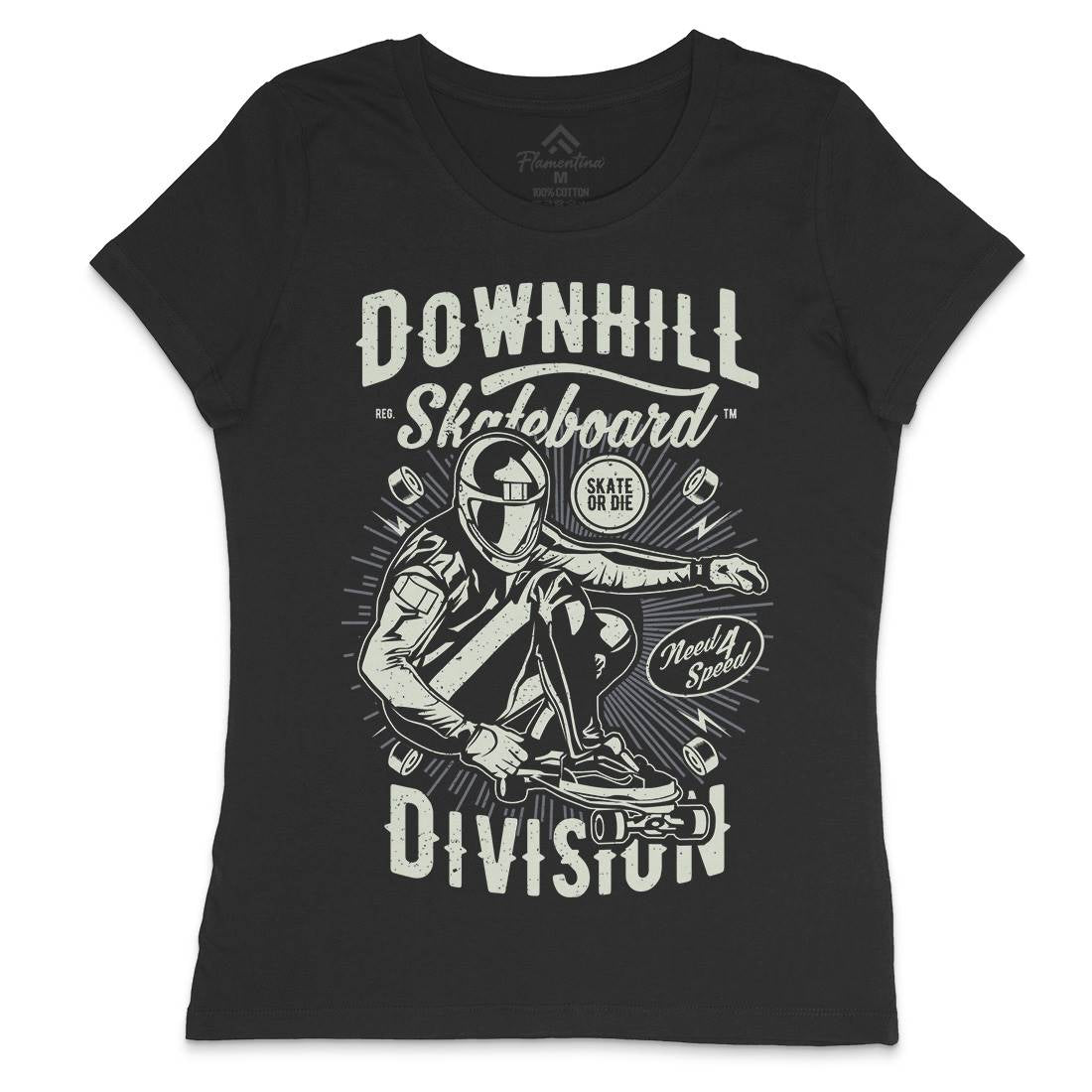 Downhill Skateboard Womens Crew Neck T-Shirt Skate A645