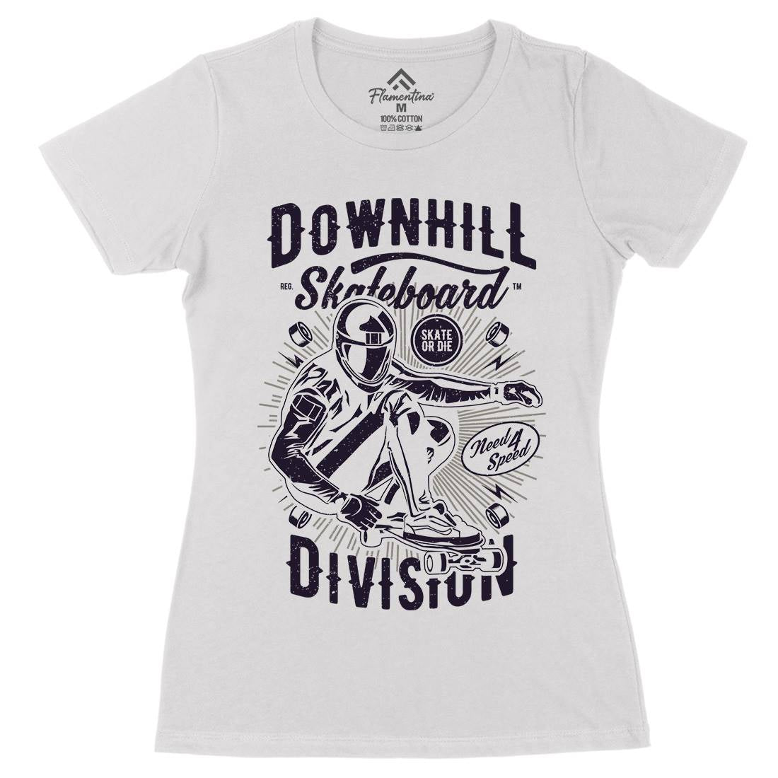 Downhill Skateboard Womens Organic Crew Neck T-Shirt Skate A645