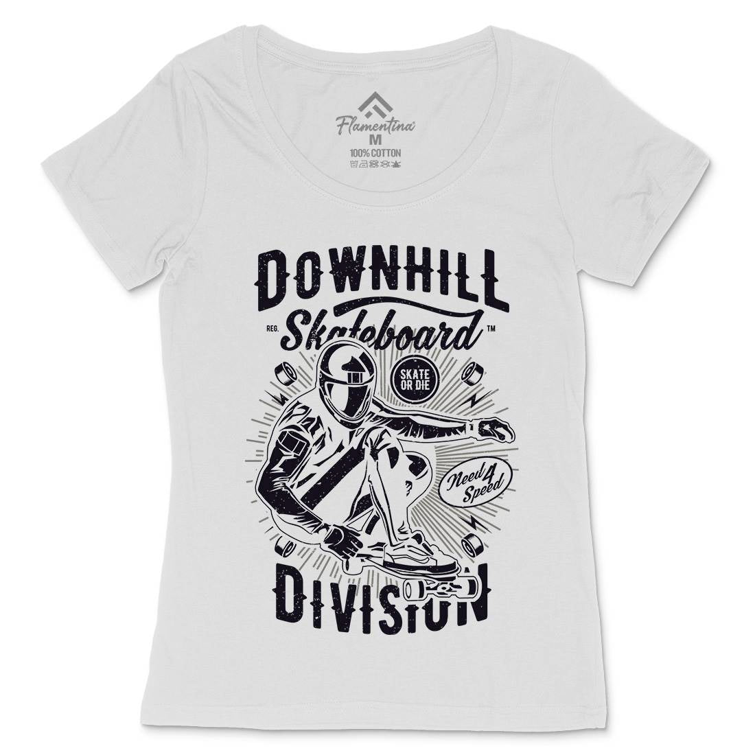 Downhill Skateboard Womens Scoop Neck T-Shirt Skate A645