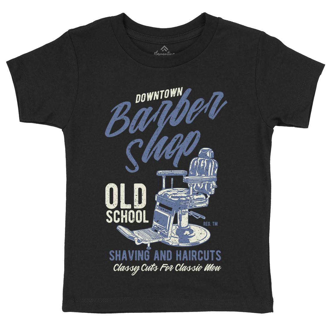 Downtown Barbershop Kids Organic Crew Neck T-Shirt Barber A646
