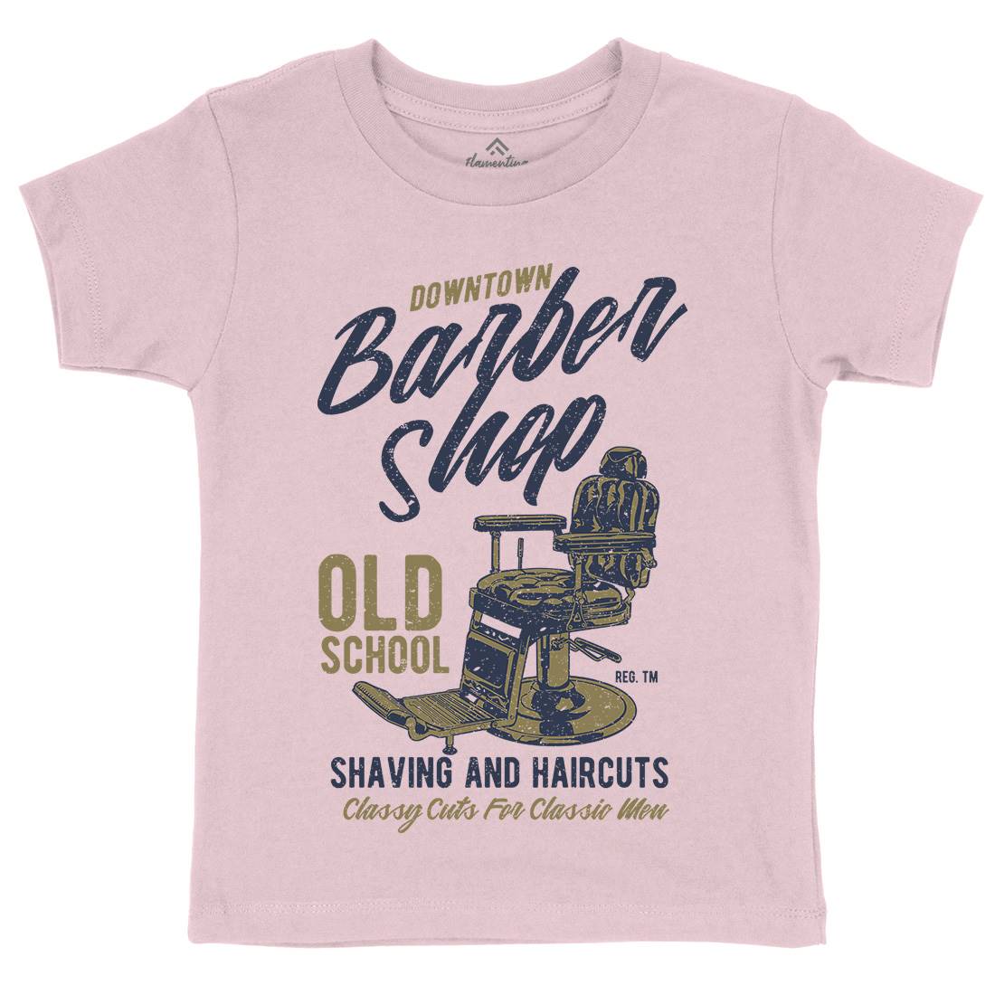 Downtown Barbershop Kids Crew Neck T-Shirt Barber A646
