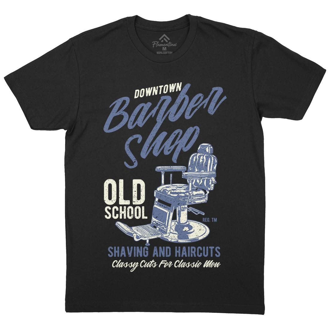 Downtown Barbershop Mens Organic Crew Neck T-Shirt Barber A646