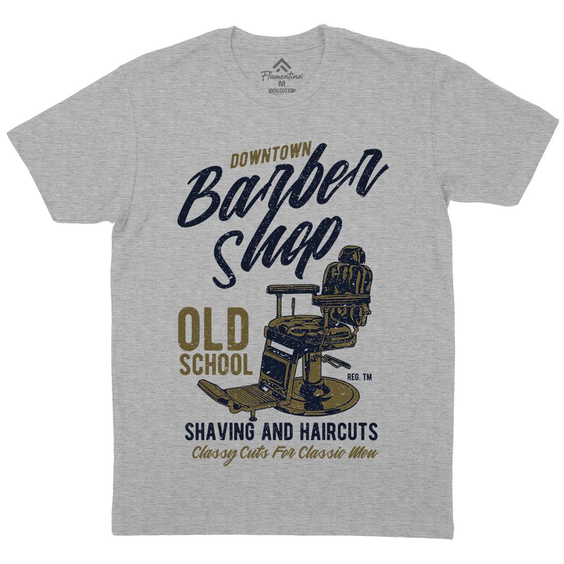 Downtown Barbershop Mens Crew Neck T-Shirt Barber A646