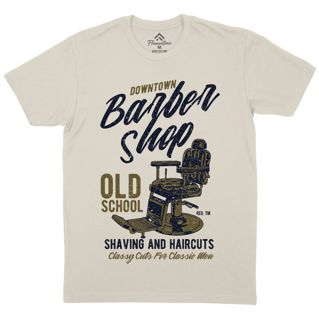 Downtown Barbershop Mens Organic Crew Neck T-Shirt Barber A646