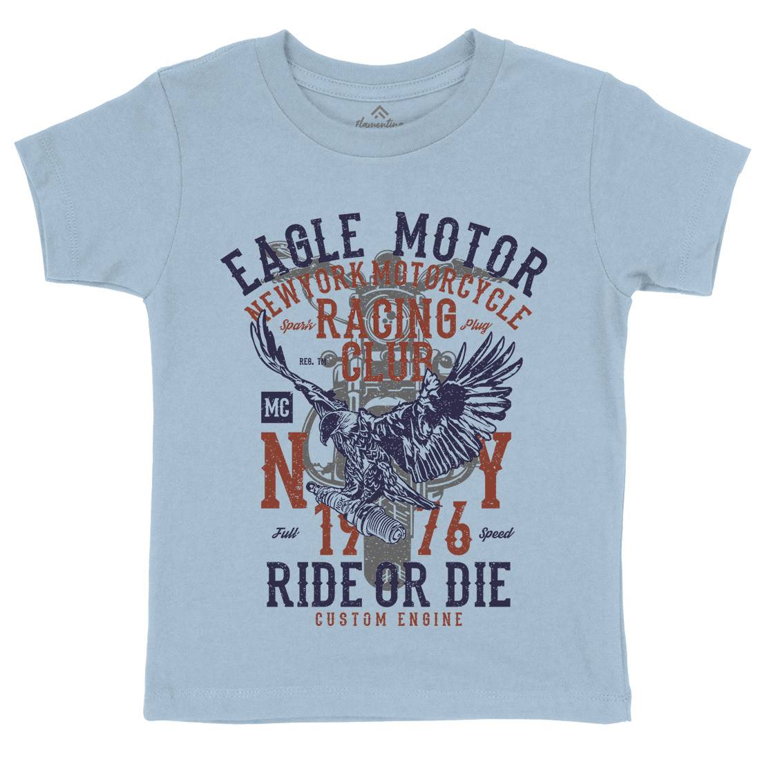 Eagle Motor Kids Organic Crew Neck T-Shirt Motorcycles A647