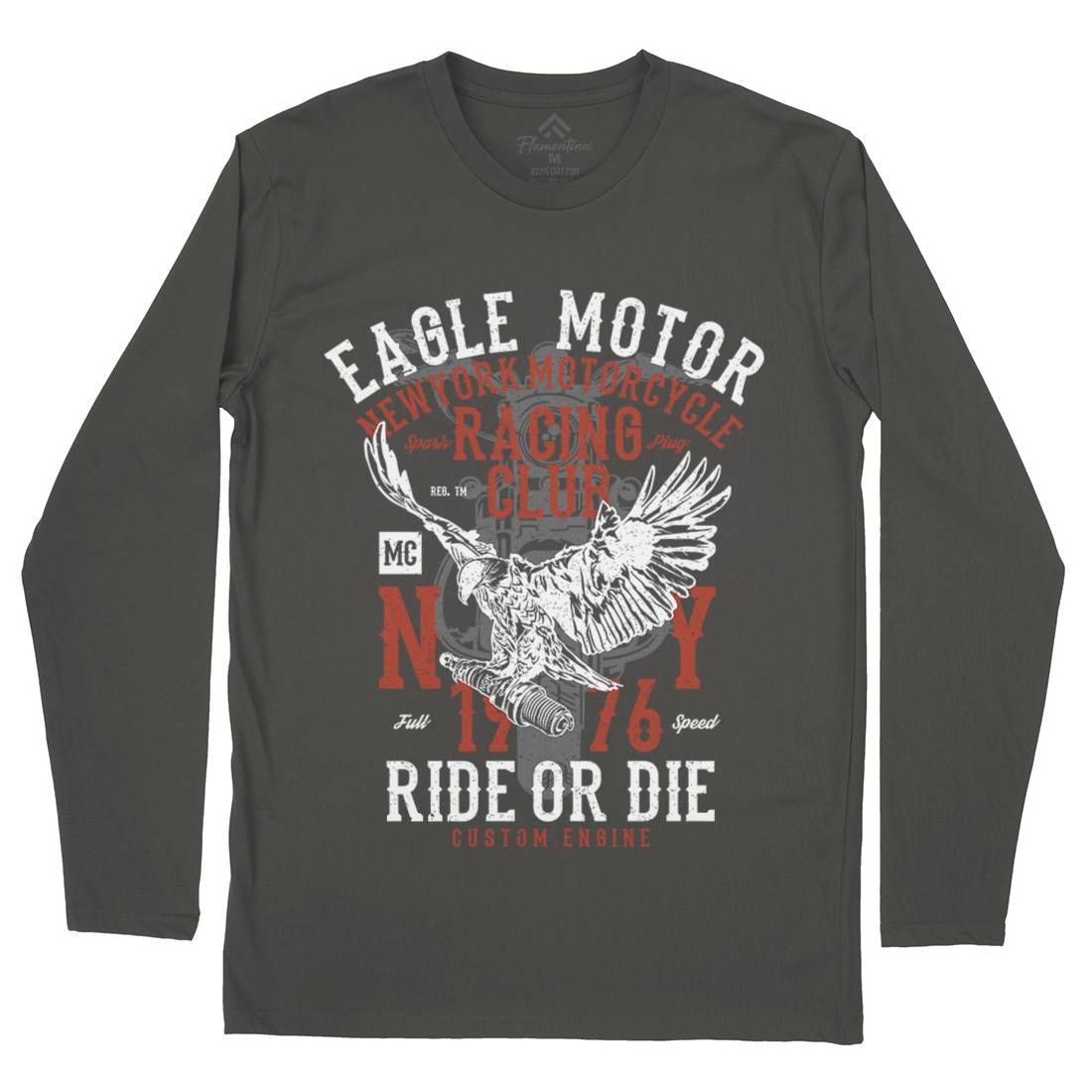 Eagle Motor Mens Long Sleeve T-Shirt Motorcycles A647