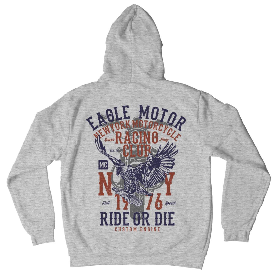 Eagle Motor Mens Hoodie With Pocket Motorcycles A647
