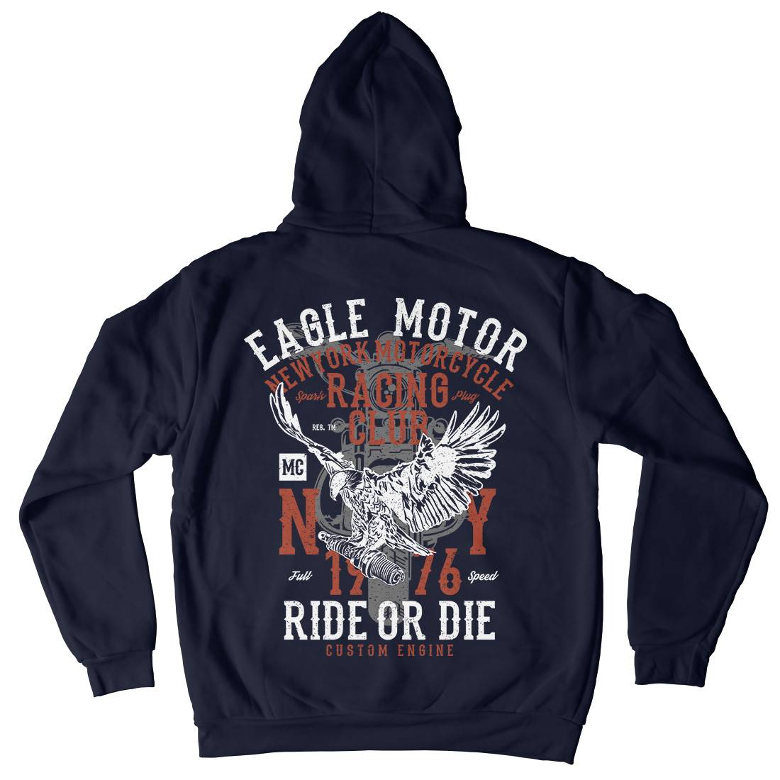 Eagle Motor Mens Hoodie With Pocket Motorcycles A647