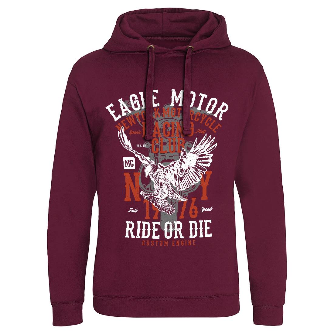 Eagle Motor Mens Hoodie Without Pocket Motorcycles A647