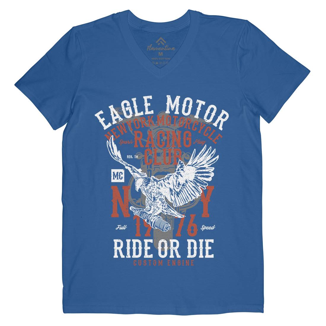 Eagle Motor Mens V-Neck T-Shirt Motorcycles A647
