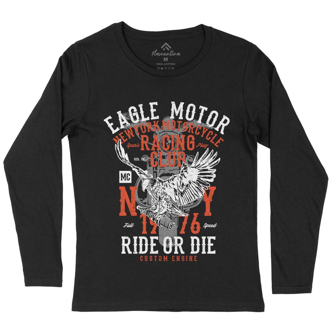 Eagle Motor Womens Long Sleeve T-Shirt Motorcycles A647