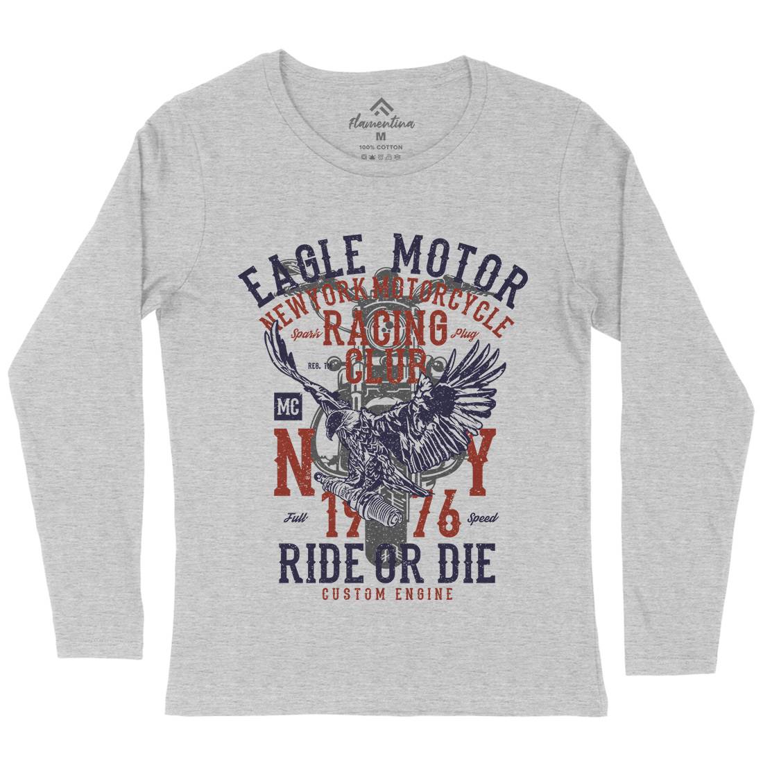 Eagle Motor Womens Long Sleeve T-Shirt Motorcycles A647