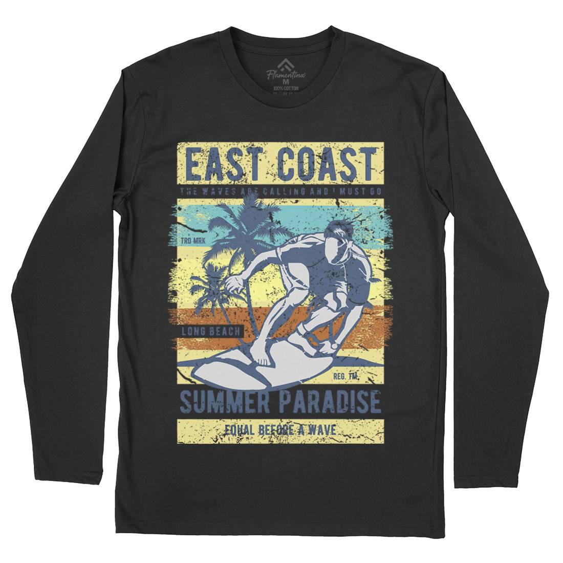 East Coast Surfing Mens Long Sleeve T-Shirt Surf A648