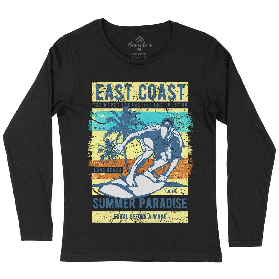 East Coast Surfing Womens Long Sleeve T-Shirt Surf A648