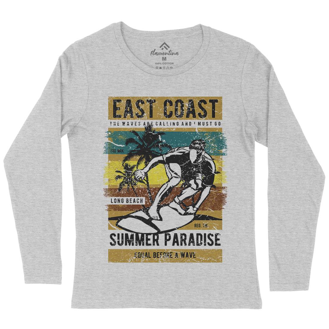 East Coast Surfing Womens Long Sleeve T-Shirt Surf A648
