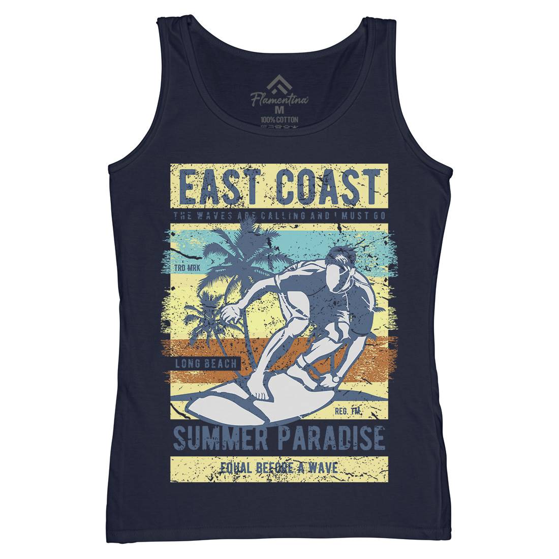 East Coast Surfing Womens Organic Tank Top Vest Surf A648