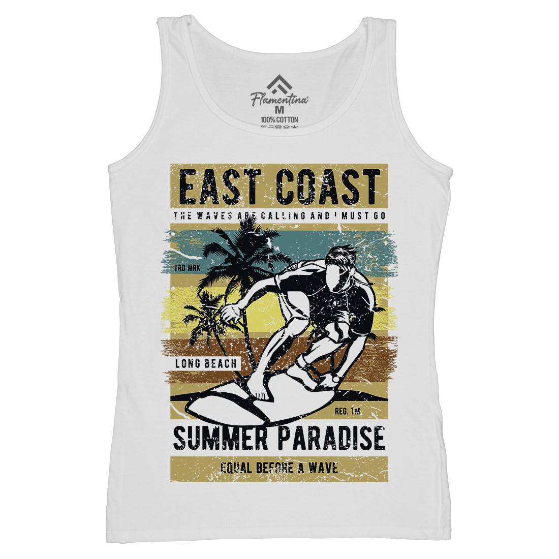 East Coast Surfing Womens Organic Tank Top Vest Surf A648