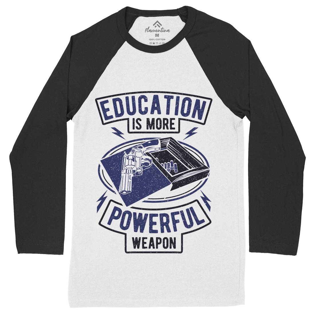 Education Mens Long Sleeve Baseball T-Shirt Quotes A649