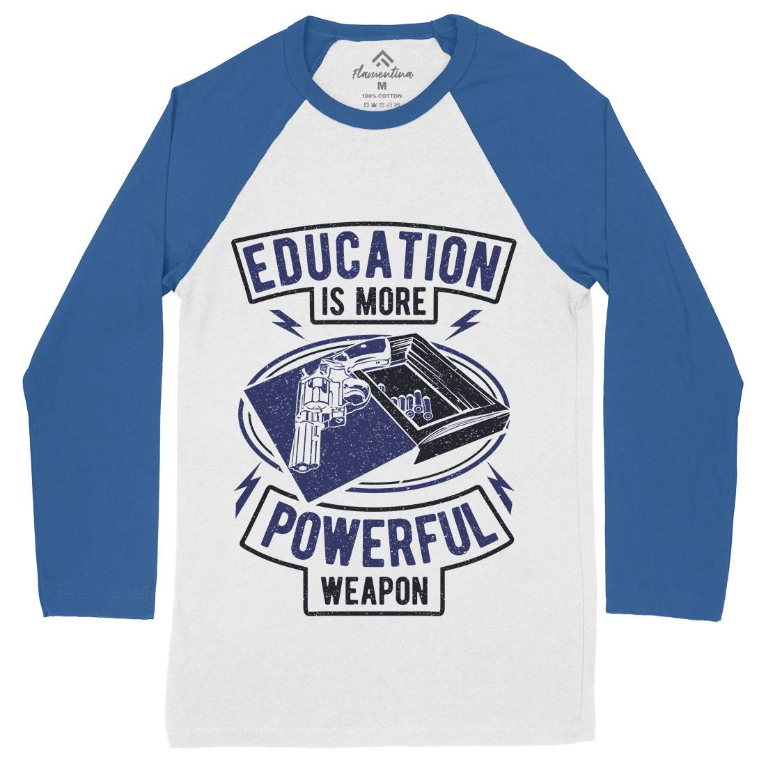 Education Mens Long Sleeve Baseball T-Shirt Quotes A649
