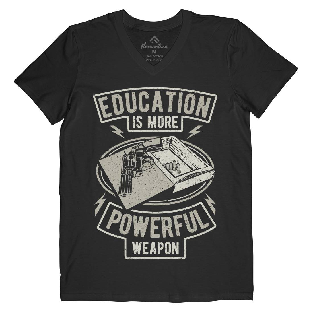 Education Mens Organic V-Neck T-Shirt Quotes A649