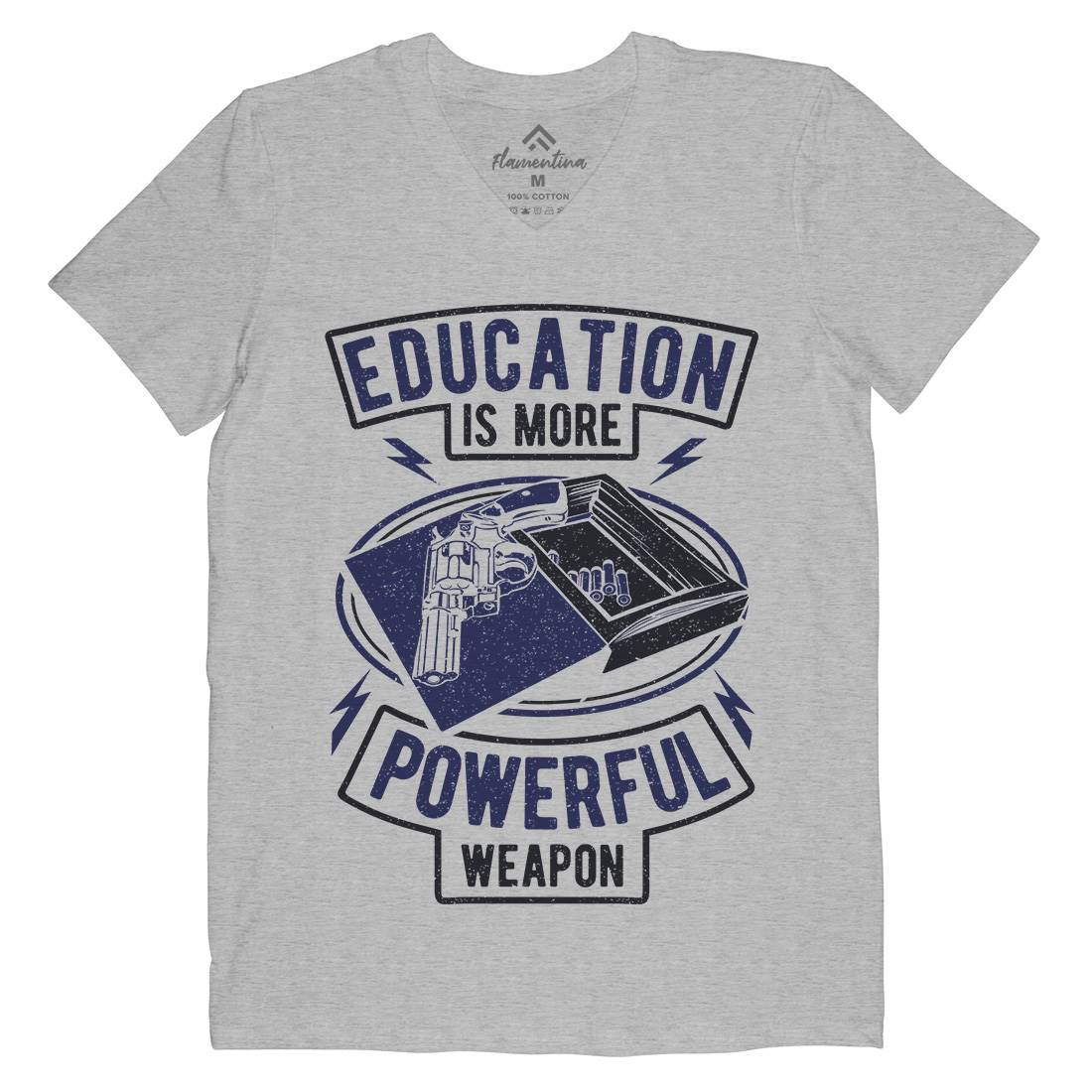 Education Mens Organic V-Neck T-Shirt Quotes A649