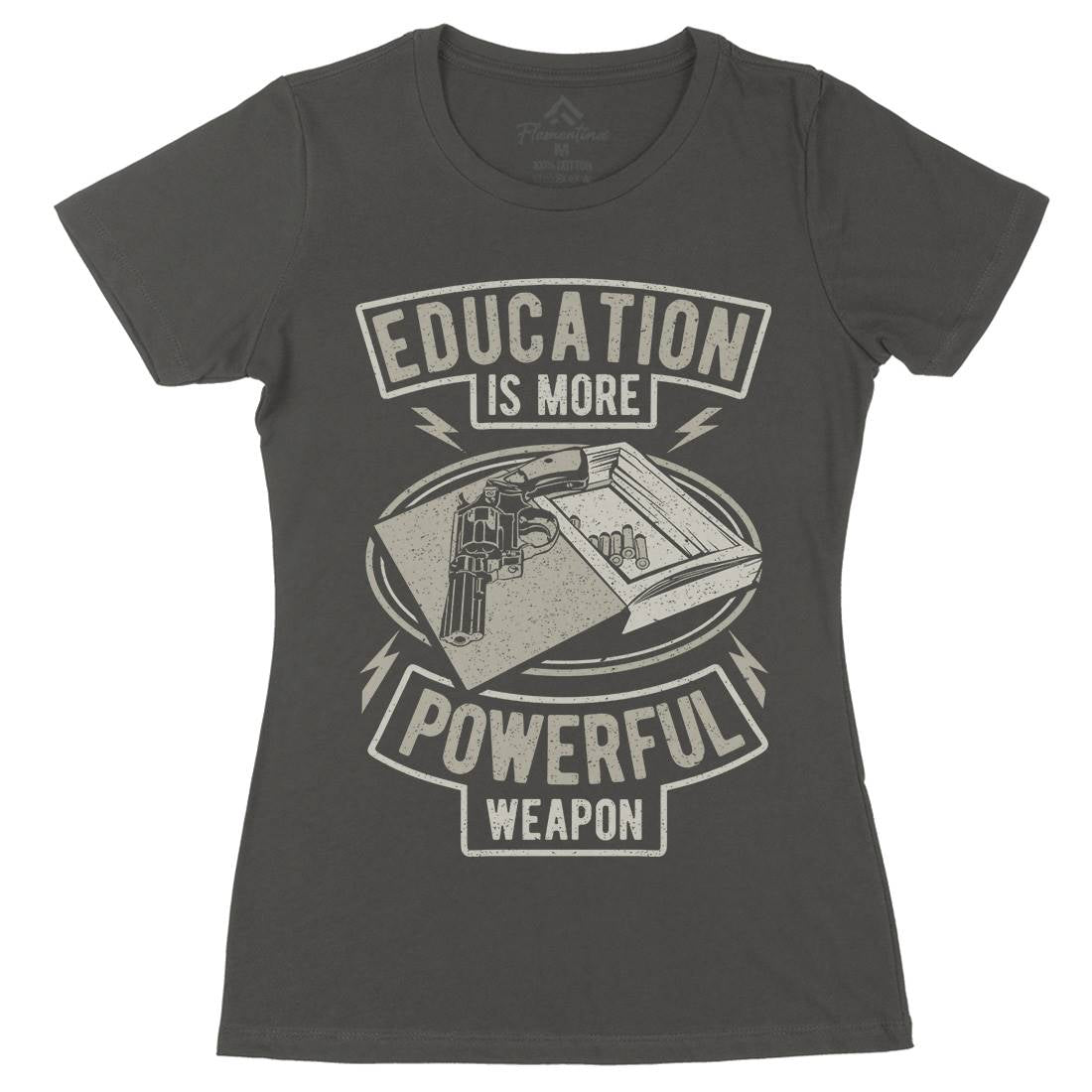 Education Womens Organic Crew Neck T-Shirt Quotes A649