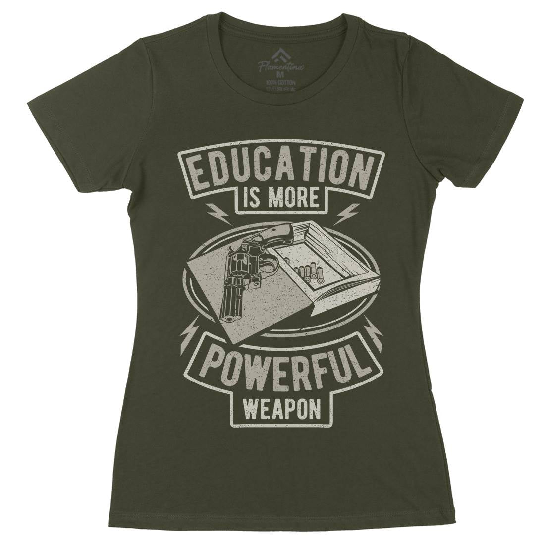 Education Womens Organic Crew Neck T-Shirt Quotes A649