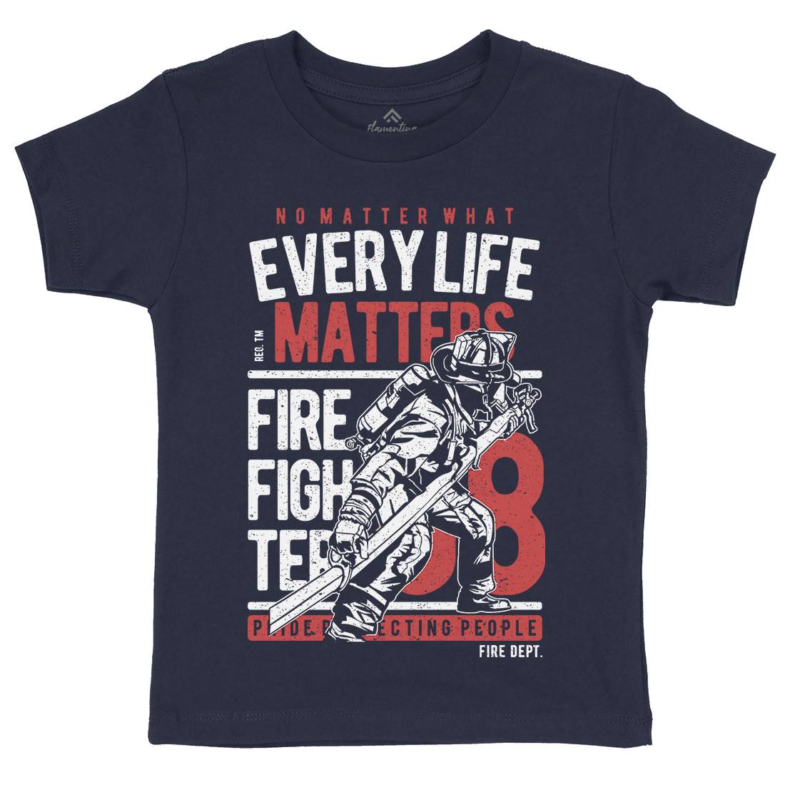 Every Life Matters Kids Organic Crew Neck T-Shirt Firefighters A650