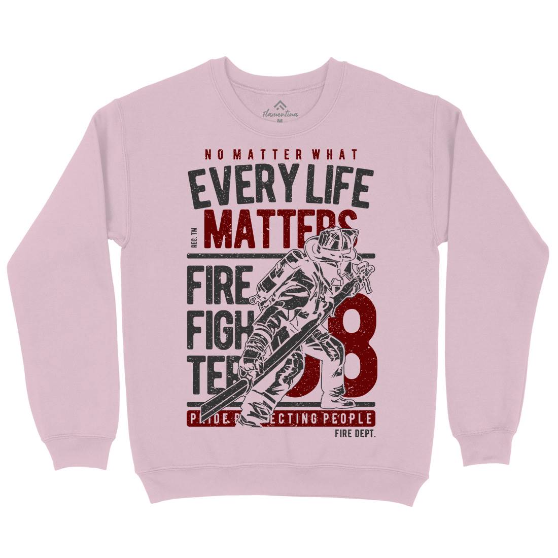 Every Life Matters Kids Crew Neck Sweatshirt Firefighters A650